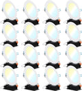16 Pack 6 Inch Ultra Thin LED Recessed Ceiling Lights, 3000K Warm White, Dimmable 14W O650