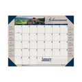 Recycled Monthly Desk Pad Calendar, 22 x 17, Blue Binding/Corners, 12-Month Z8282
