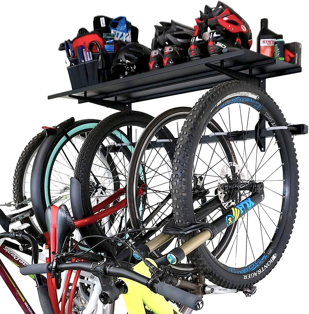 5 Bike Rack Storage Shelf Steel Wall Mount H31670