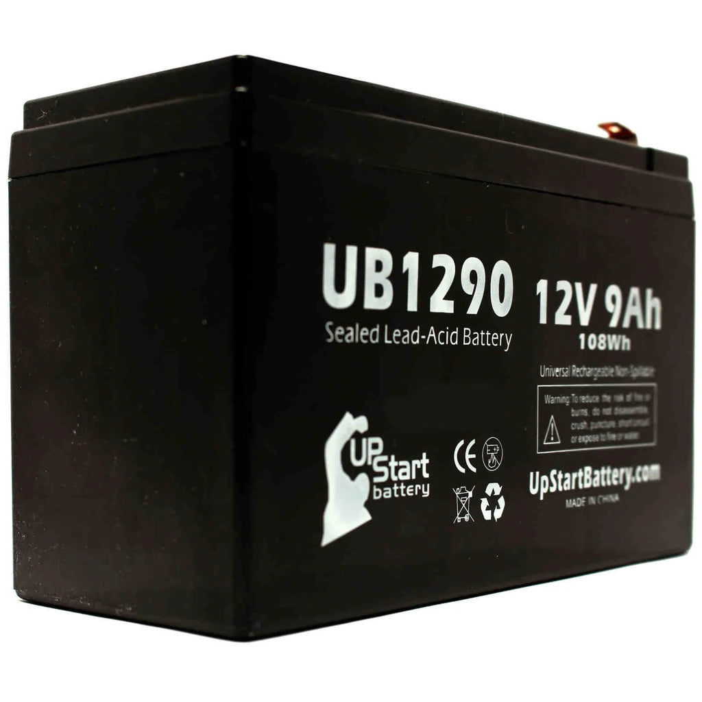 3x Pack Replacement Sealed Lead Acid Battery (12V, 9Ah, 9000mAh, F1 Terminal, AGM, SLA) with 6 F1 to F2 Terminal Adapters S713083