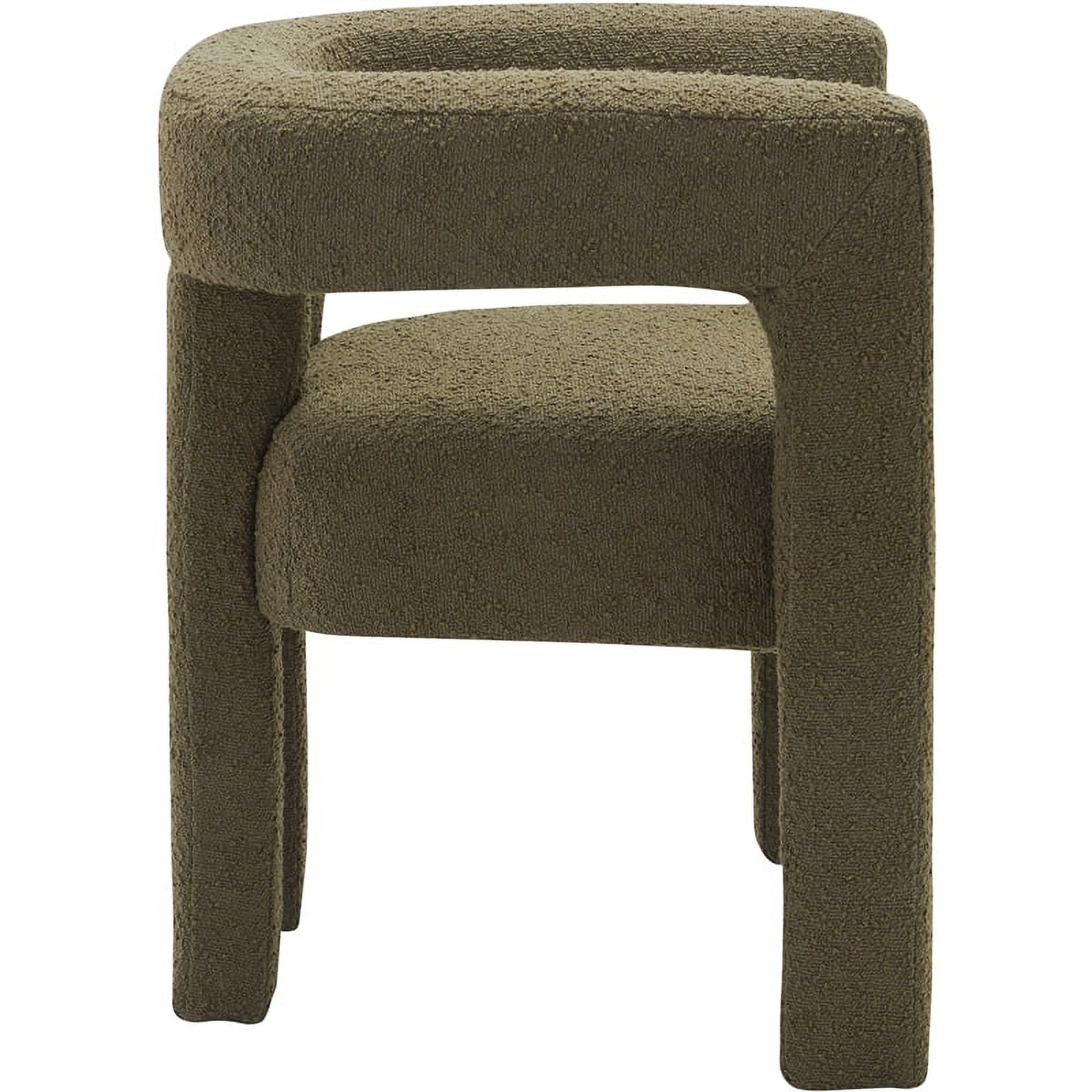 Olive Green Boucle Fabric Accent Chair Z977934