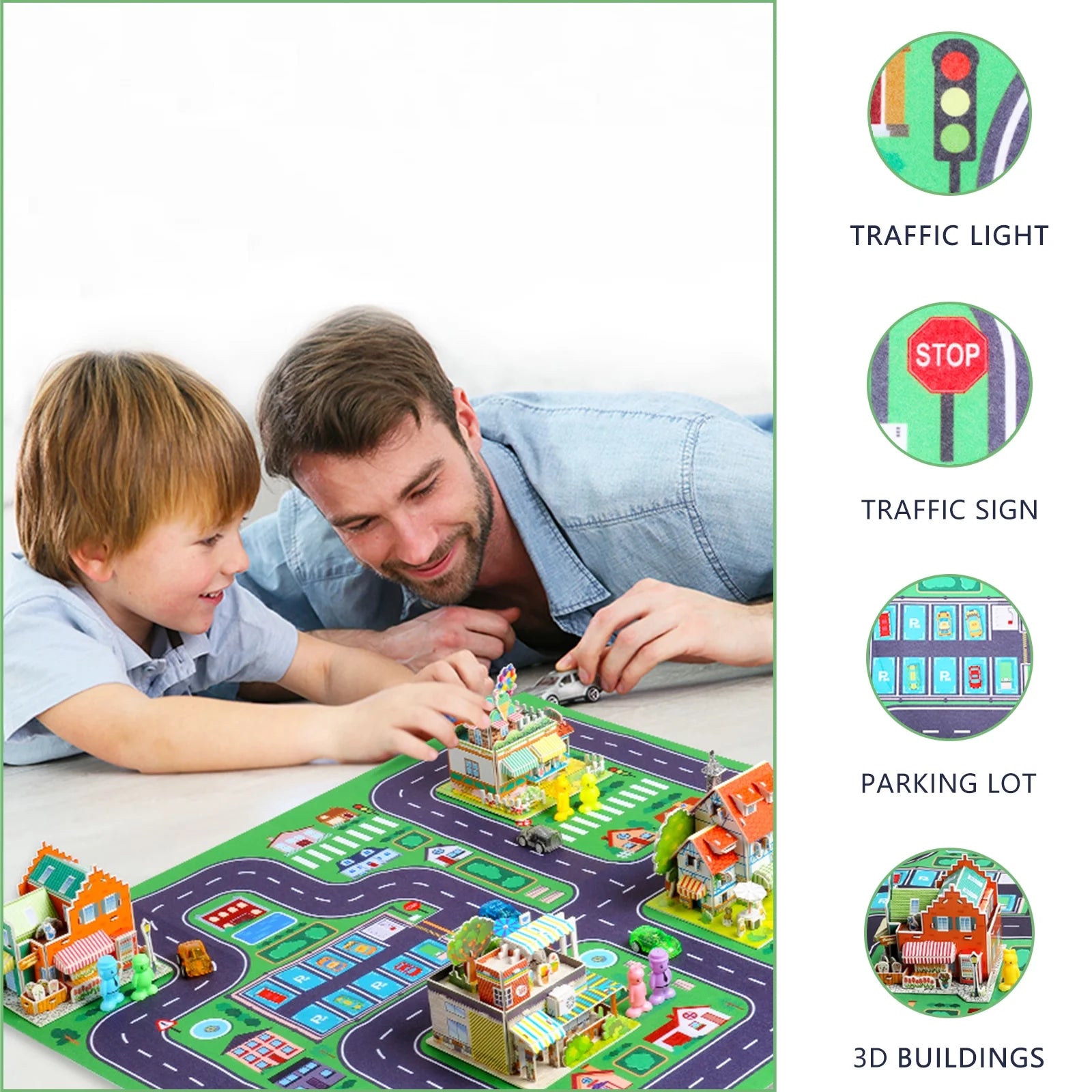 Construction Building Sets with 6 Cartoon Character Toys I371317
