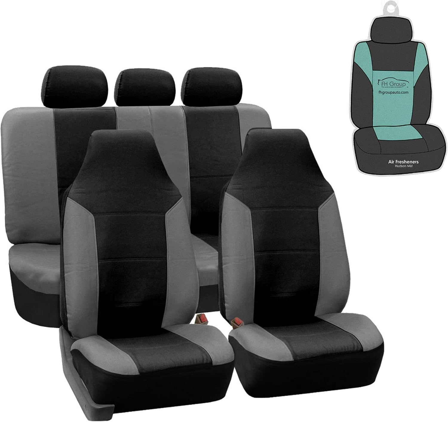 Gray Leather Seat Covers Full Set Pack of 2 O669299