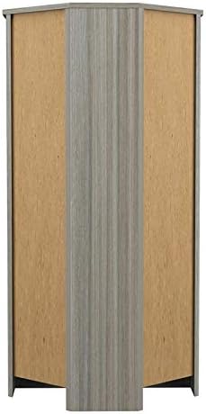 Gray Smoke Oak 3 Shelf Corner Bookcase F6306