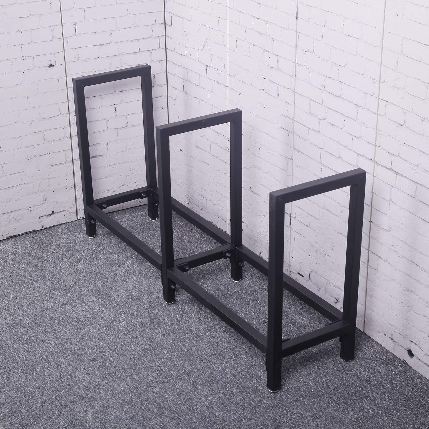Black Steel Firewood Log Rack B708715