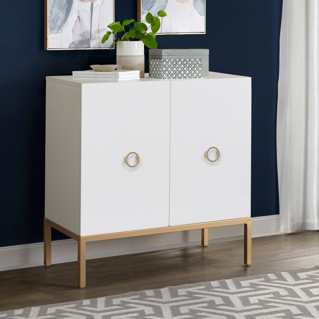 White and Gold Door Cabinet Z8864