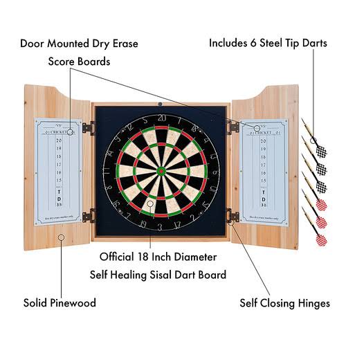 Dart Cabinet Set with Darts and Board K911744