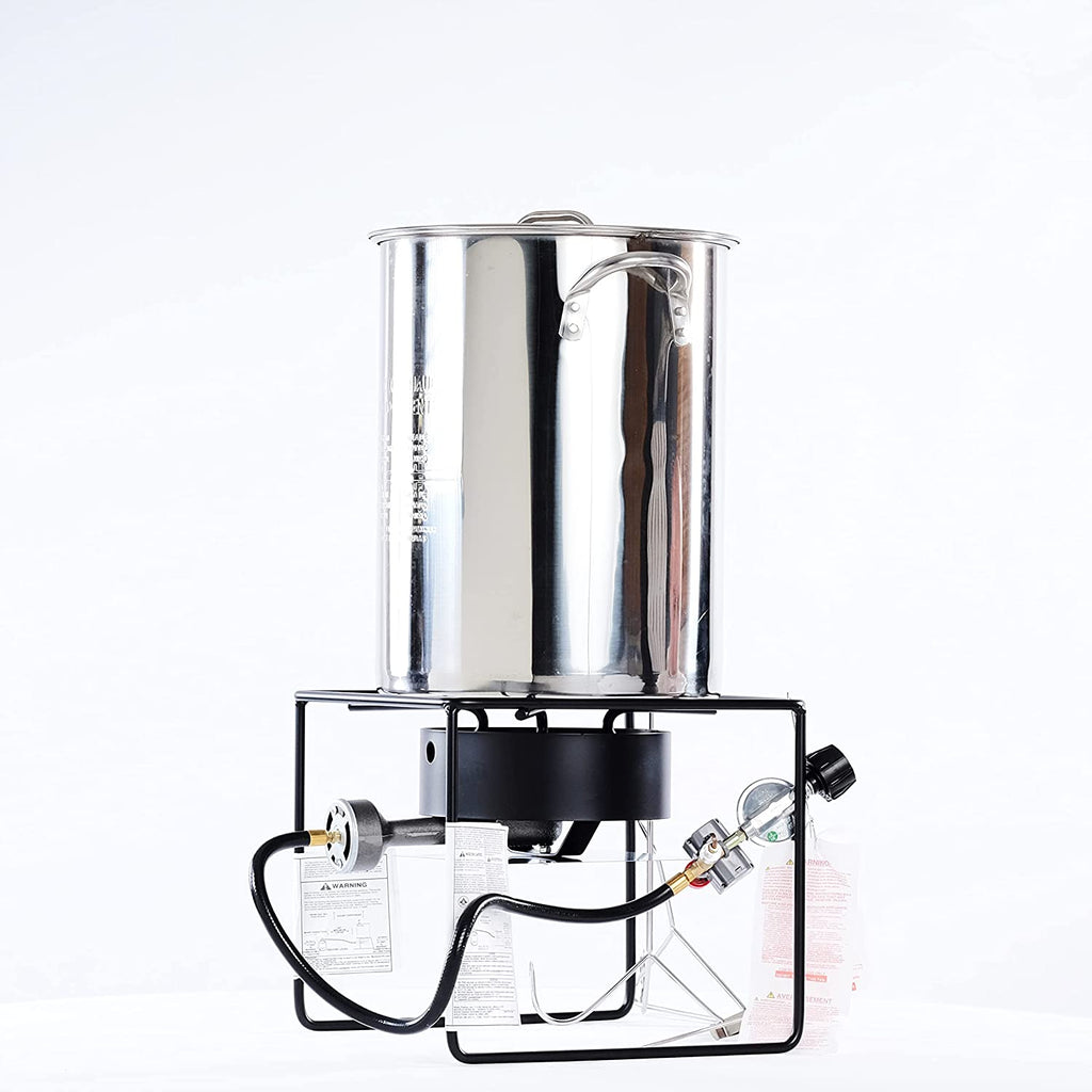 12 in. Welded Square Turkey Fryer Package with Stainless Steel Pot P5380
