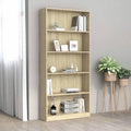 5-Tier Sonoma Oak Chipboard Book Cabinet K32329