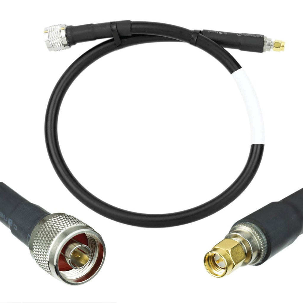 50-ohm N-Male to N-Male Black Coax Cable 60ft L65725