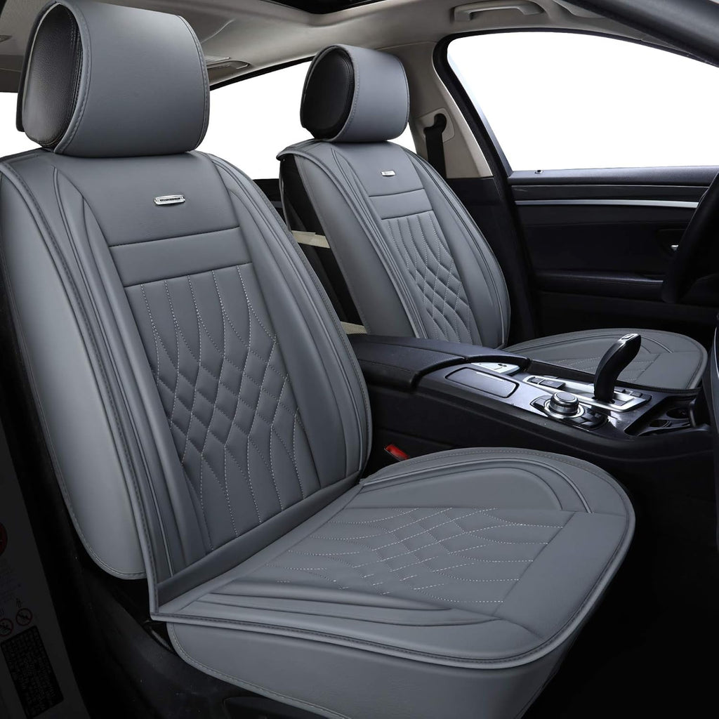 2 PC Waterproof Faux Leather Front Car Seat Covers L3751