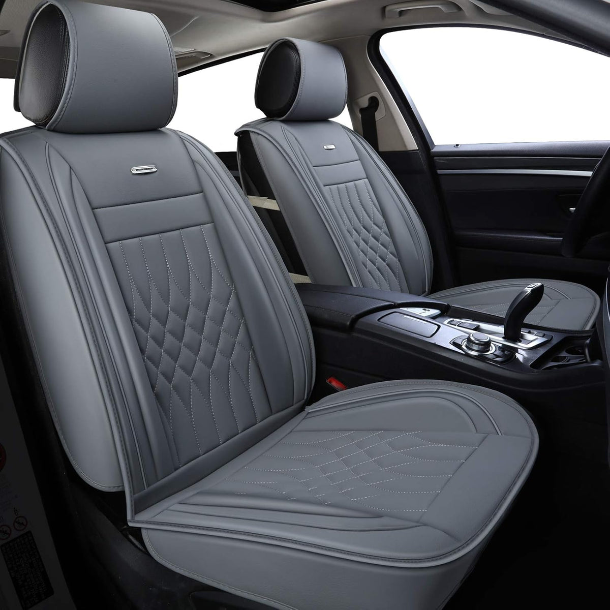 2 PC Waterproof Faux Leather Front Car Seat Covers L3751