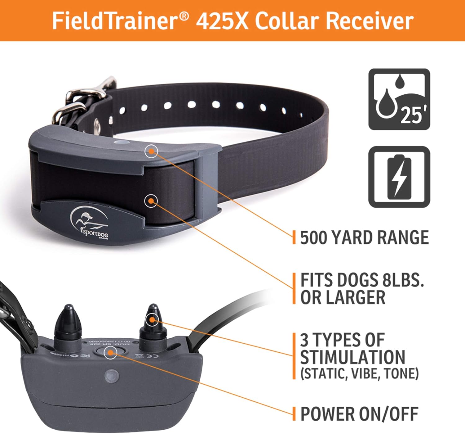 Electronic Dog Training Collar with Remote, 500 Yard Range, Waterproof, Rechargeable L63635