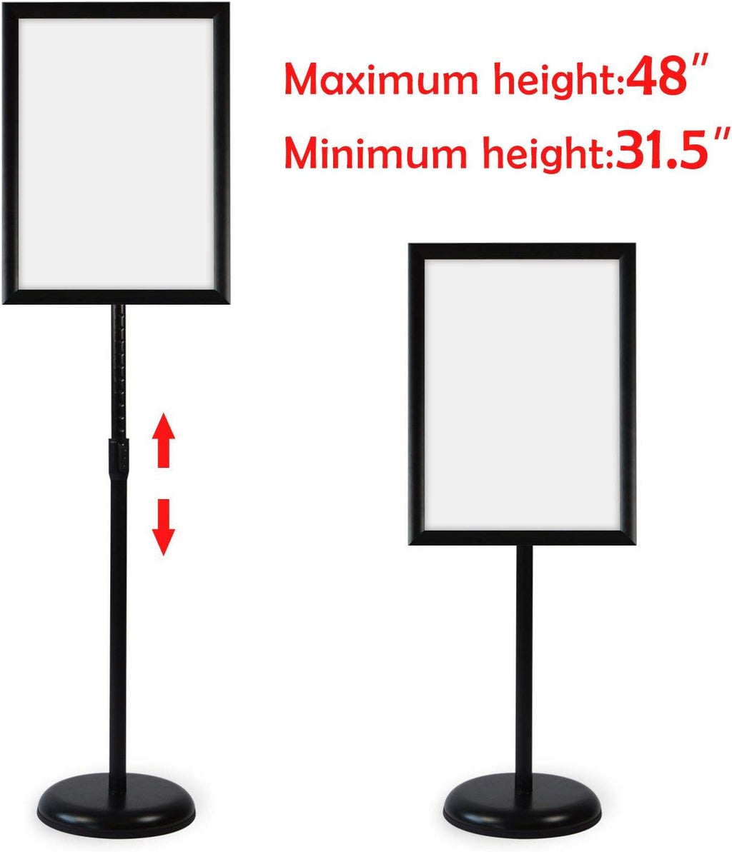 Heavy Duty Adjustable Aluminum Floor Standing Sign Holder, Black R127
