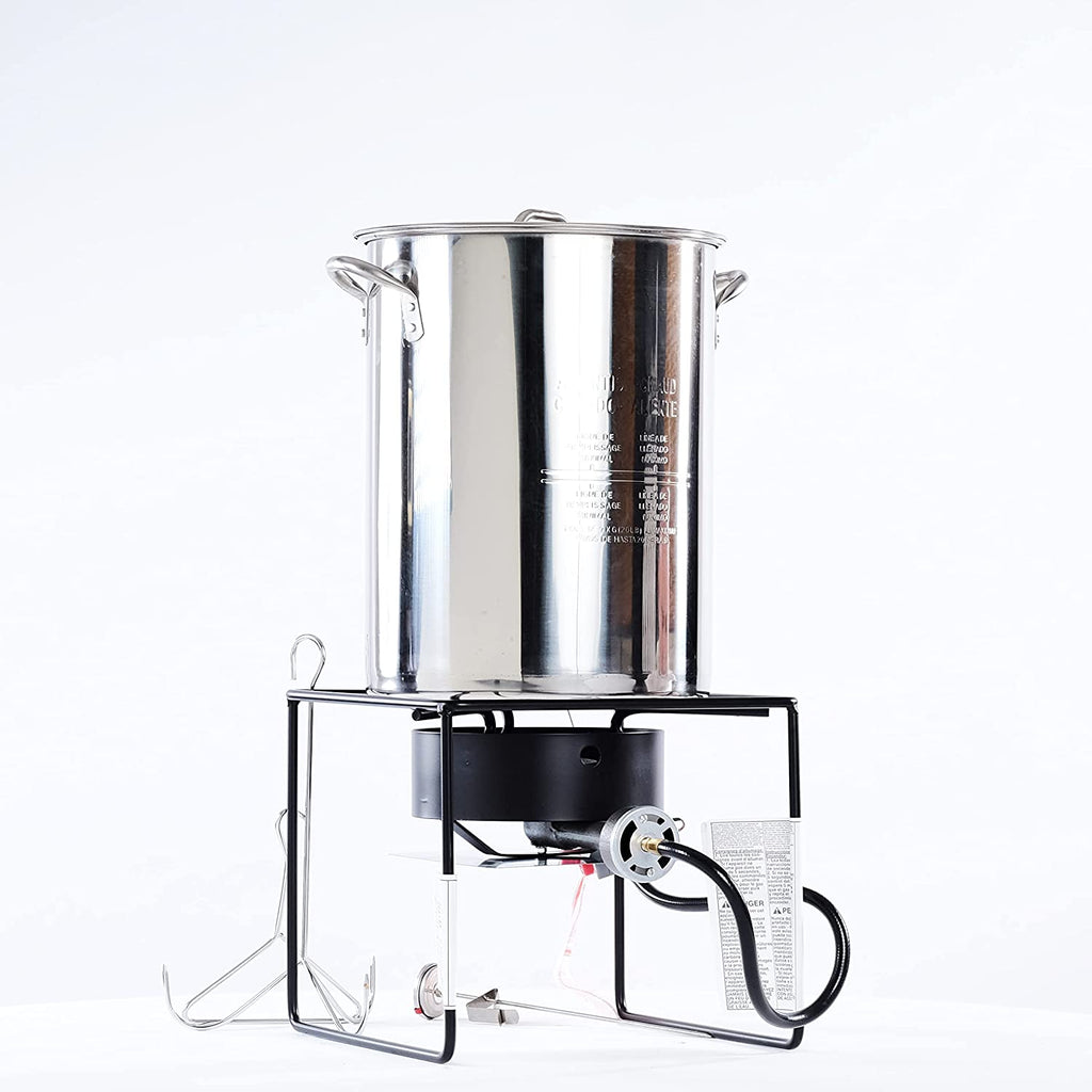 12 in. Welded Square Turkey Fryer Package with Stainless Steel Pot P5380
