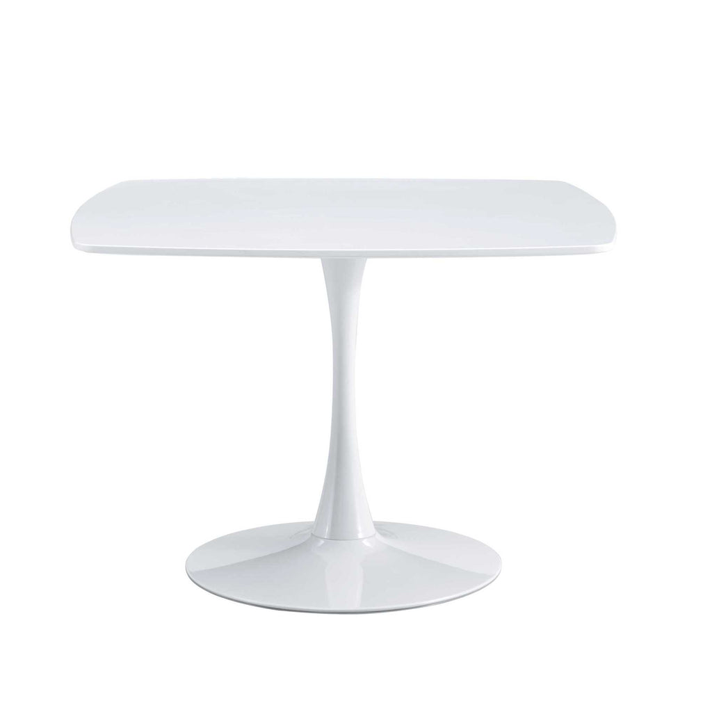 White Mid-century Round MDF Pedestal Dining Table T694312
