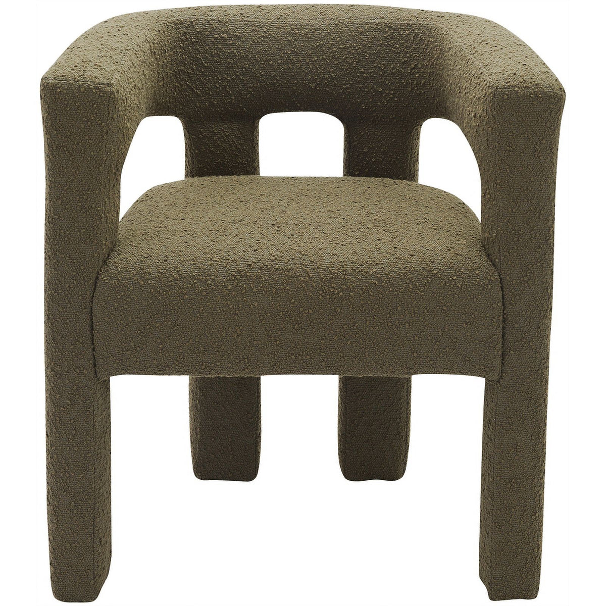 Olive Green Boucle Fabric Accent Chair Z977934