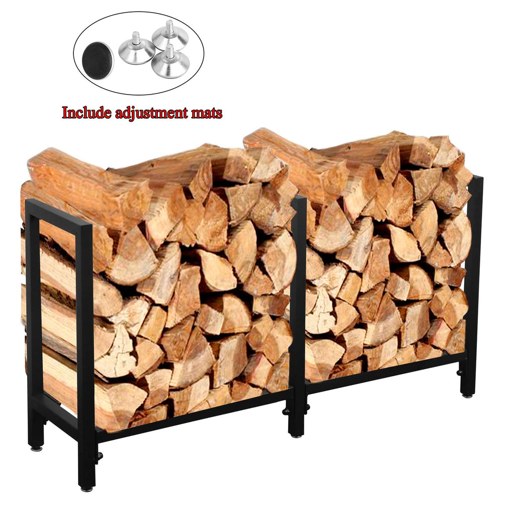 Black Steel Firewood Log Rack B708715