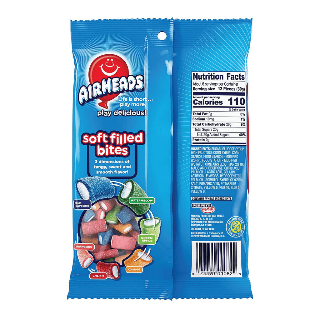 6x Bags Airheads Soft Filled Bites Original Fruit Candy 6oz O569