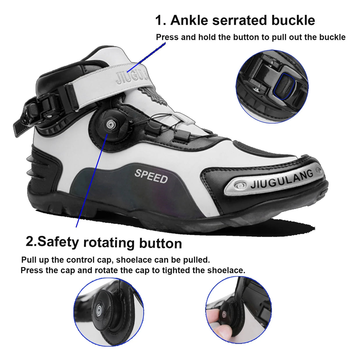 Men Motorcycle Shoes Anti-Slip Boots M307
