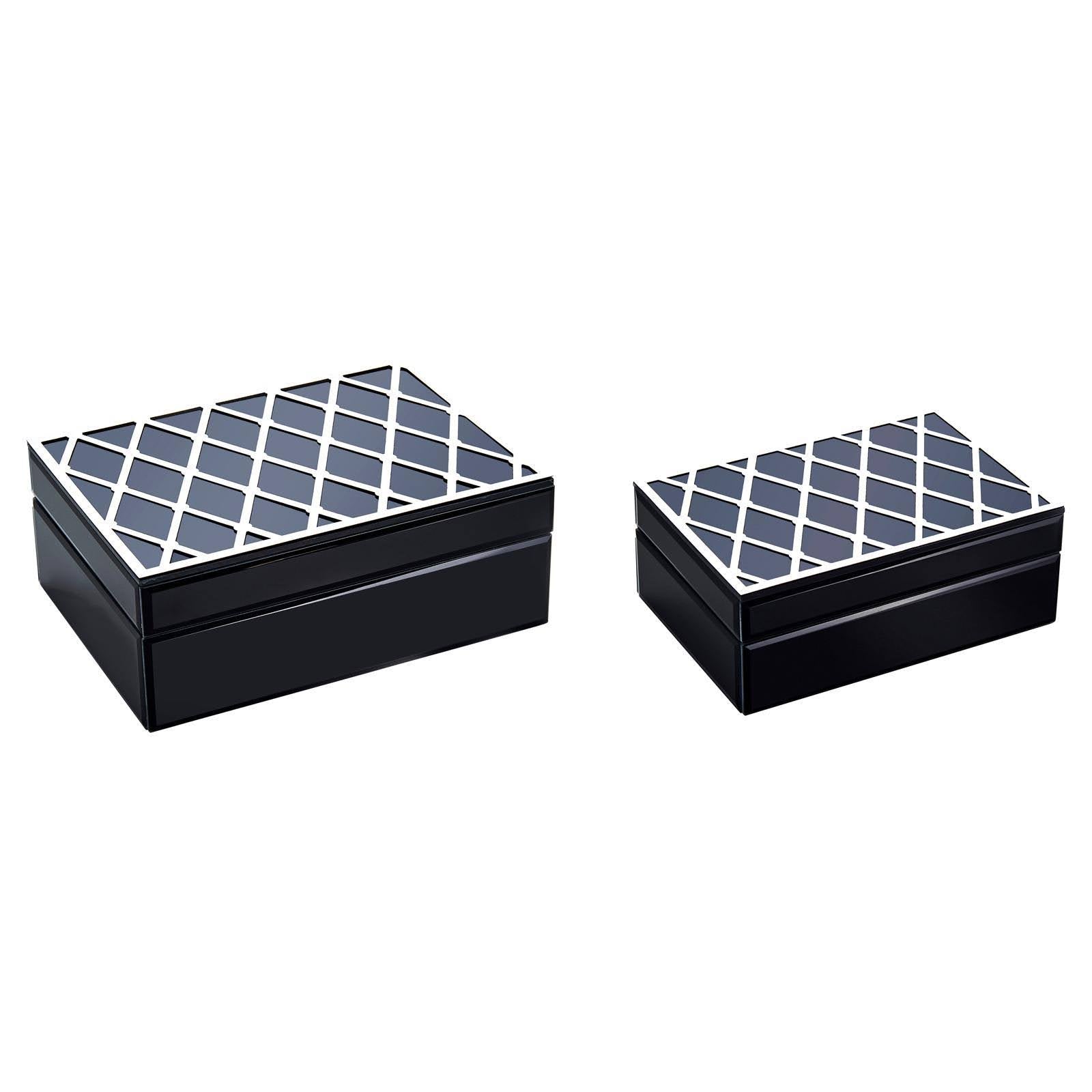 Black & Silver Set of 2 Boxes M873223