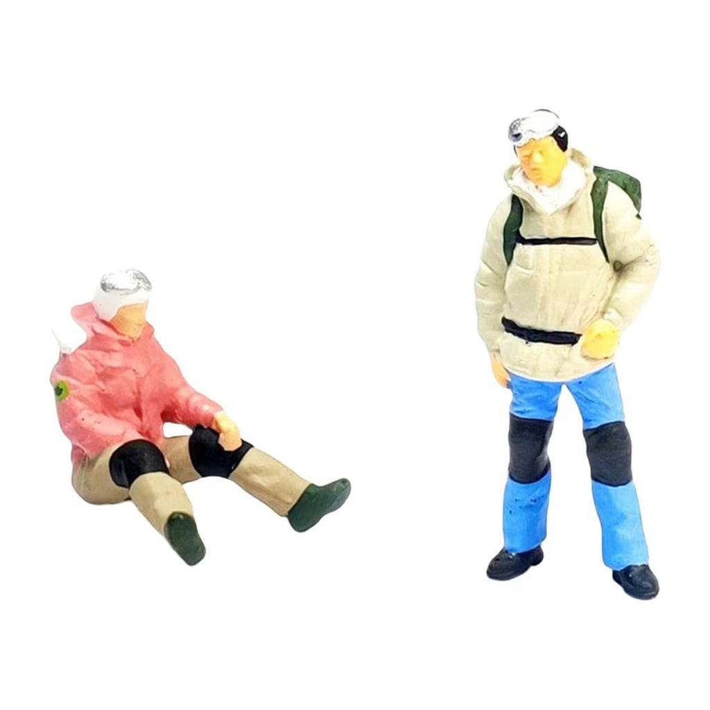 2x Painted Miniature People Toys for Dollhouse G72834