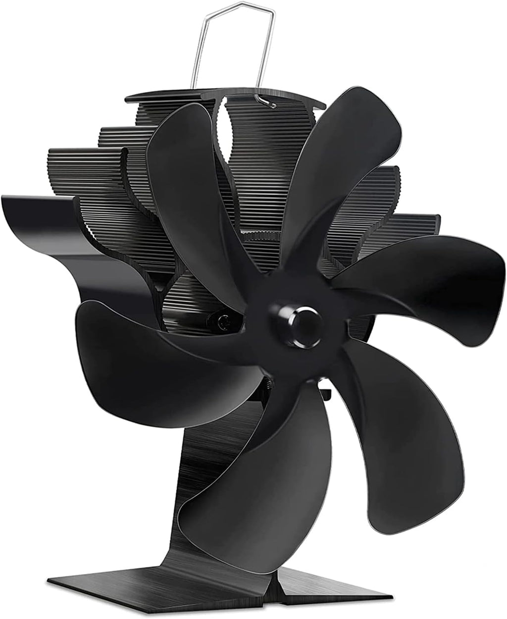 6 Blades Heat Powered Stove Fan with Magnetic Thermometer Pack of 2 C60278