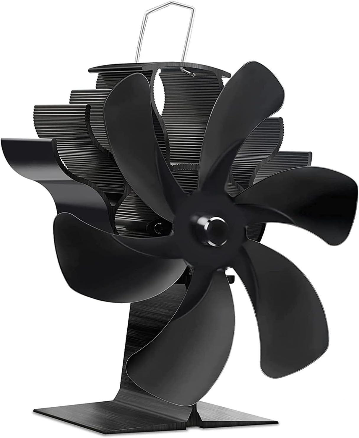 6 Blades Heat Powered Stove Fan with Magnetic Thermometer Pack of 2 C60278
