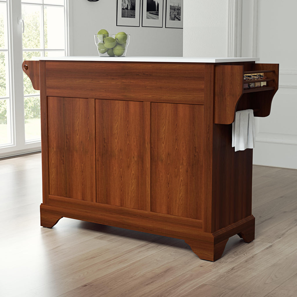 Cherry Wood Granite Top Kitchen Island J7950