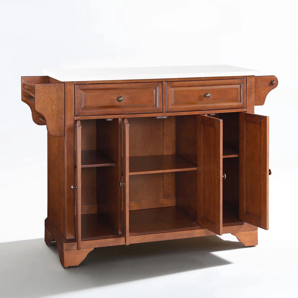 Cherry Wood Granite Top Kitchen Island J7950