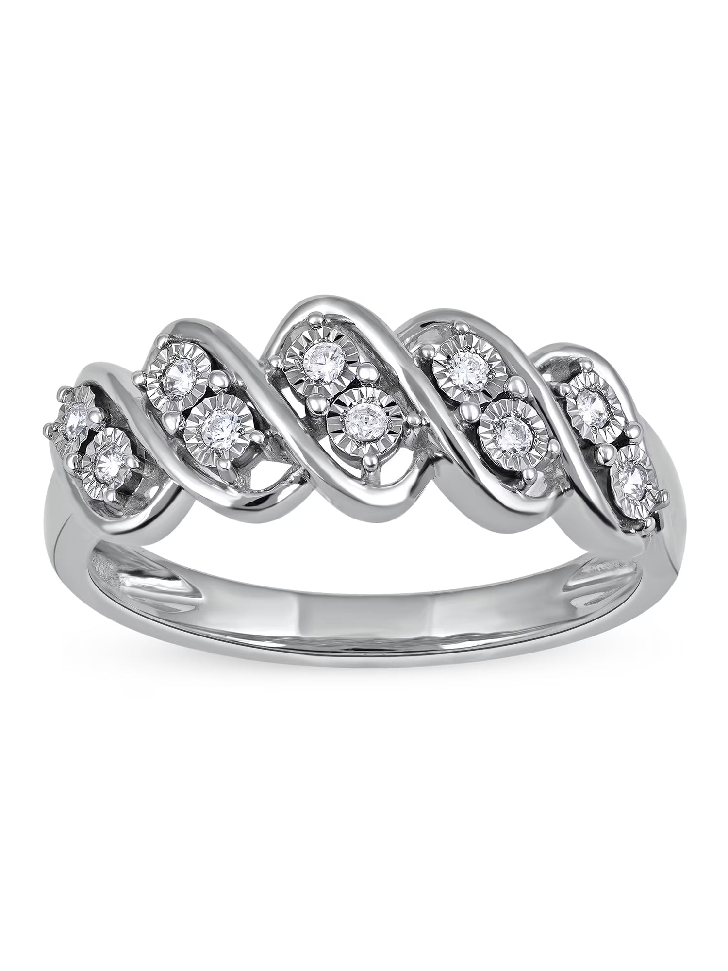 10K White Gold Diamond S-Link Band G5638