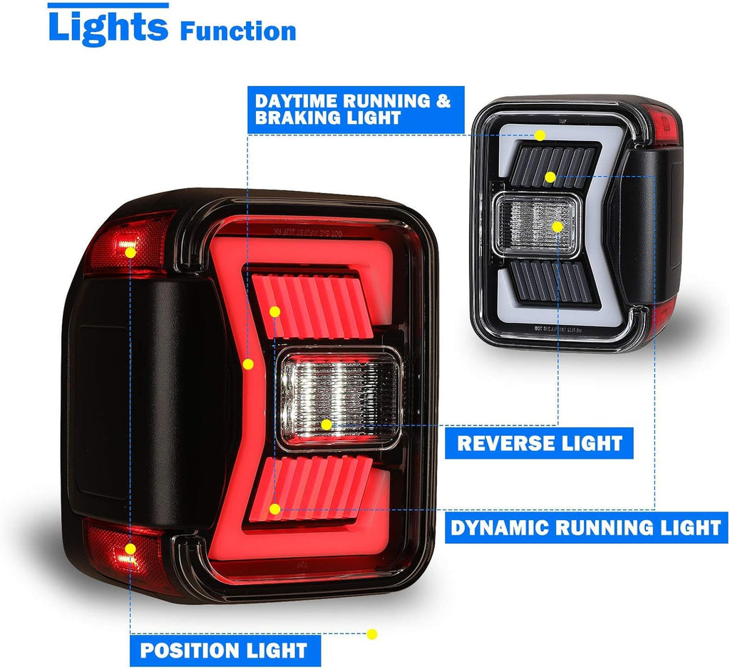 LED Tail Lights Replacement for 2019-2022 Jeep Gladiator Pickup, 1 Pair S99782