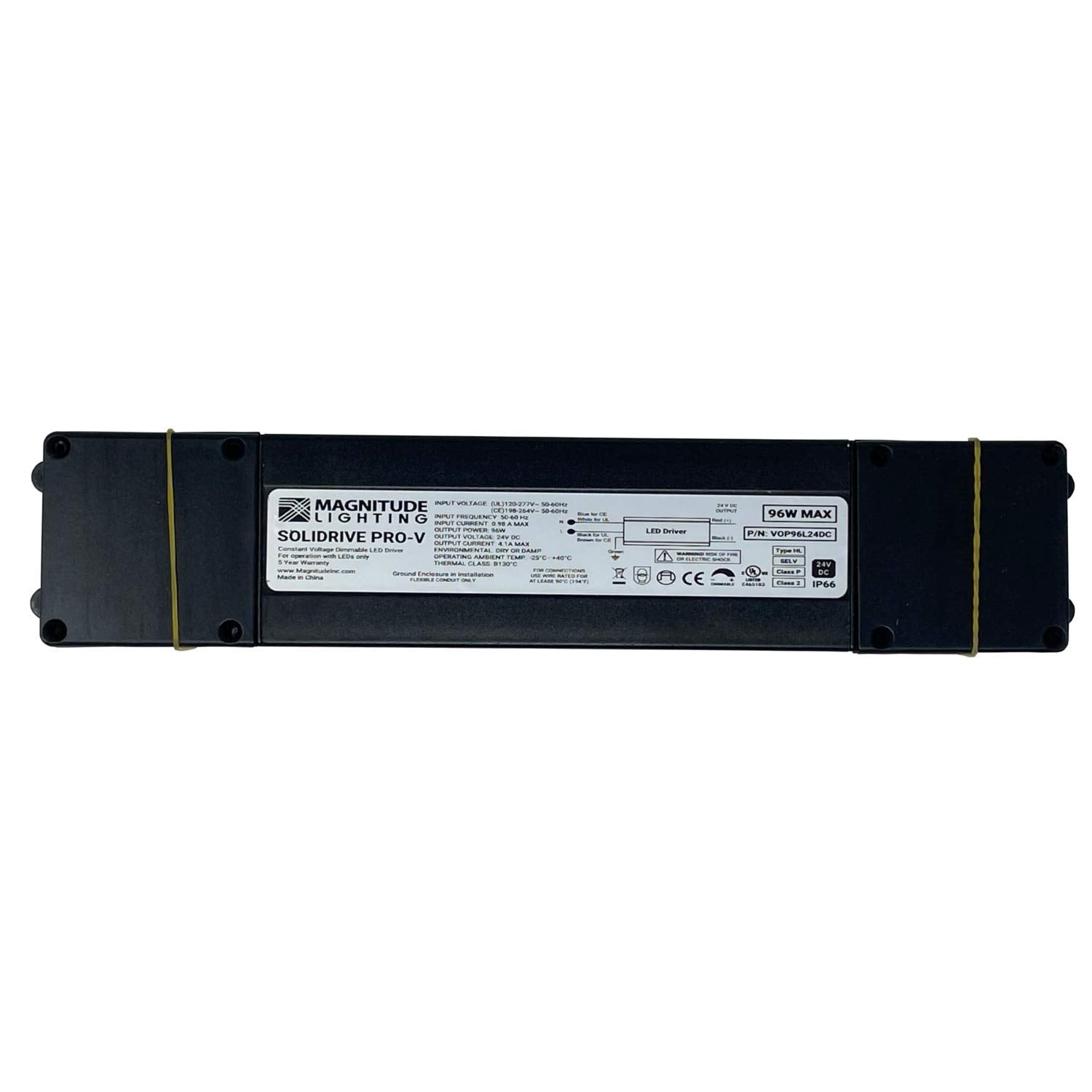 LED Dimmable Driver 24VDC 96W Class 2 CV Phase Cut UL Listed 120-277VAC IP66 Junction Box D479