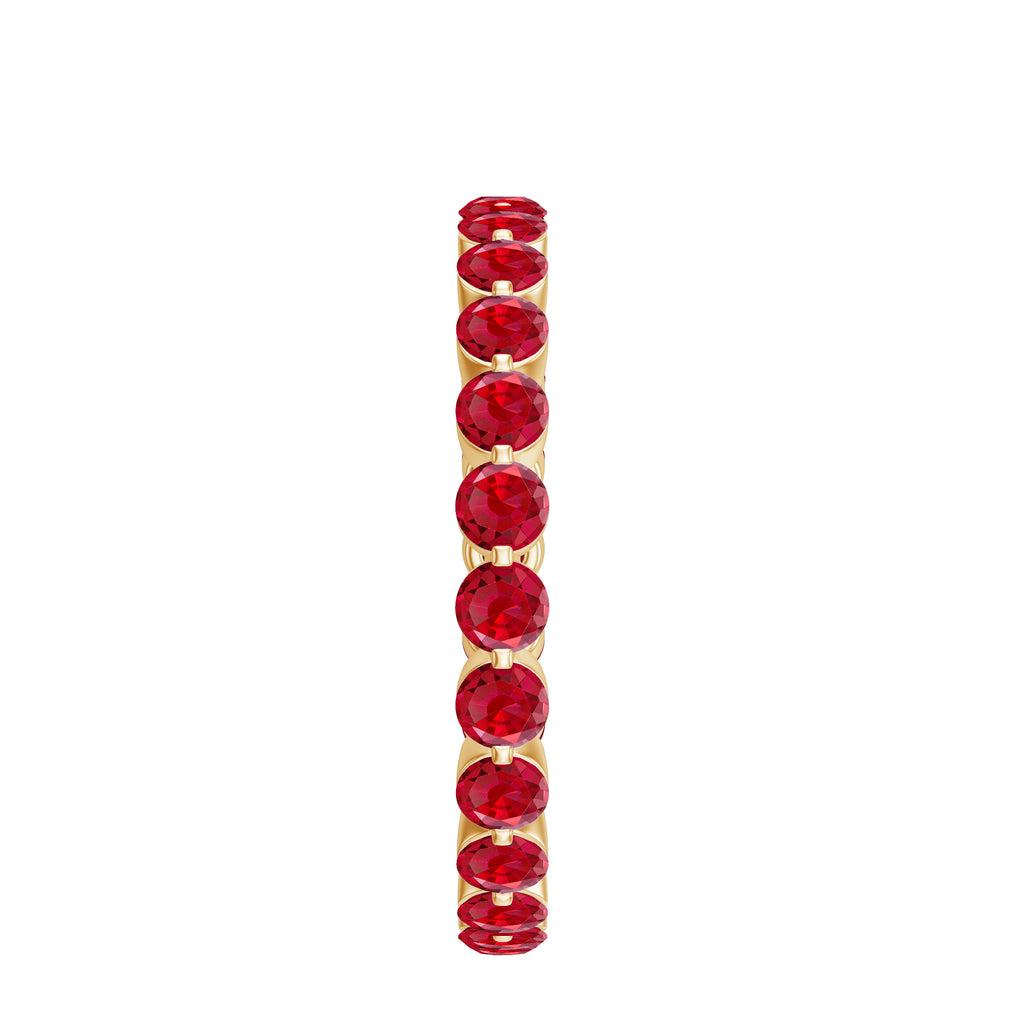 Lab Created Ruby Eternity Ring, 10K Yellow Gold, US 4.25 G5991