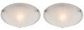 White and Brushed Nickel Finish Flush-Mount Ceiling Fixture with White Alabaster Glass V6048