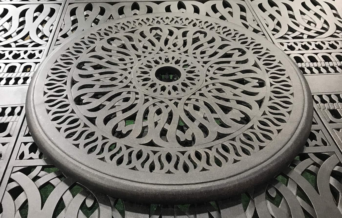 Bronze Cast Aluminum Lazy Susan Turntable Rotating Tray K989374