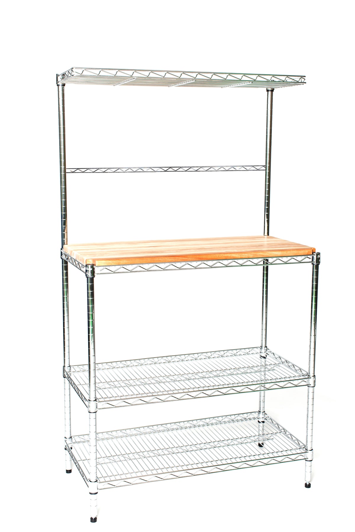 Chrome Bakers Rack with Butcher Block B22484