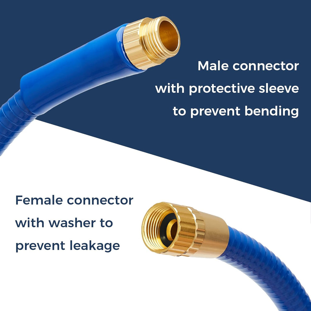 Reinforced Garden Hose 5/8 in. x 50 ft with Brass Fittings Pack of 2 C5337