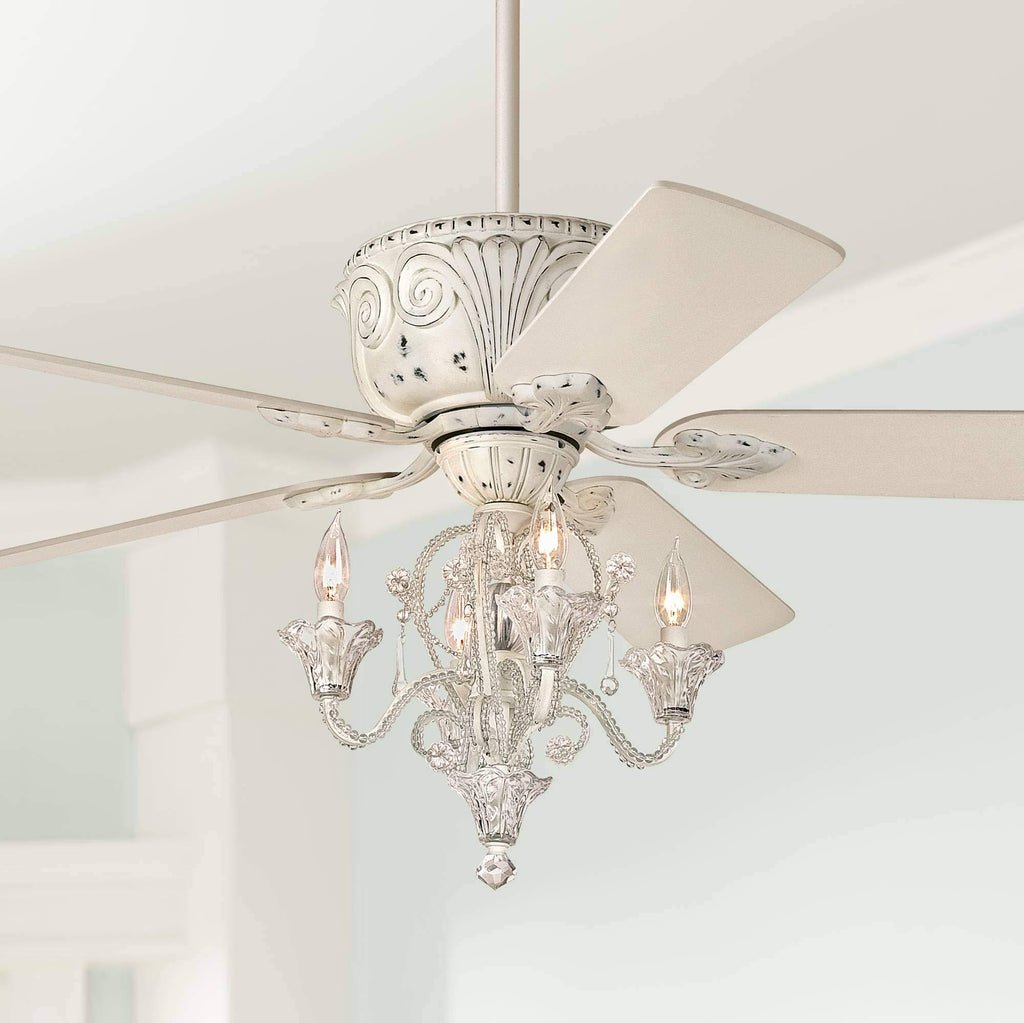 White Ceiling Fan with Pull Chain LED Kit C22391