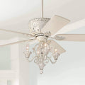 White Ceiling Fan with Pull Chain LED Kit C22391