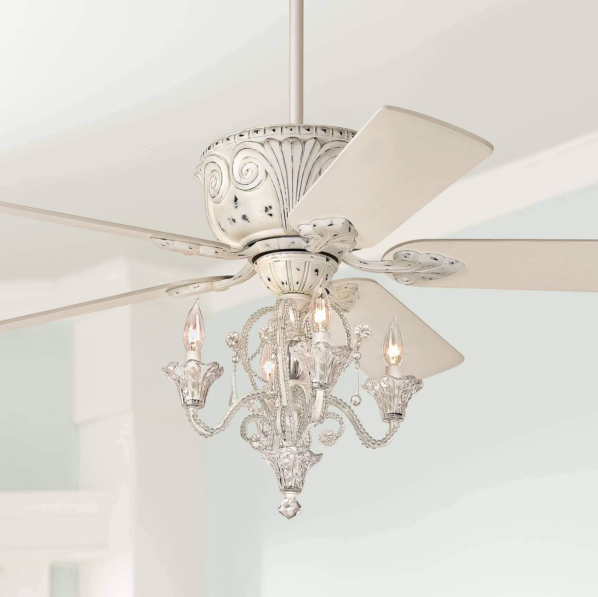 White Ceiling Fan with Pull Chain LED Kit C22391