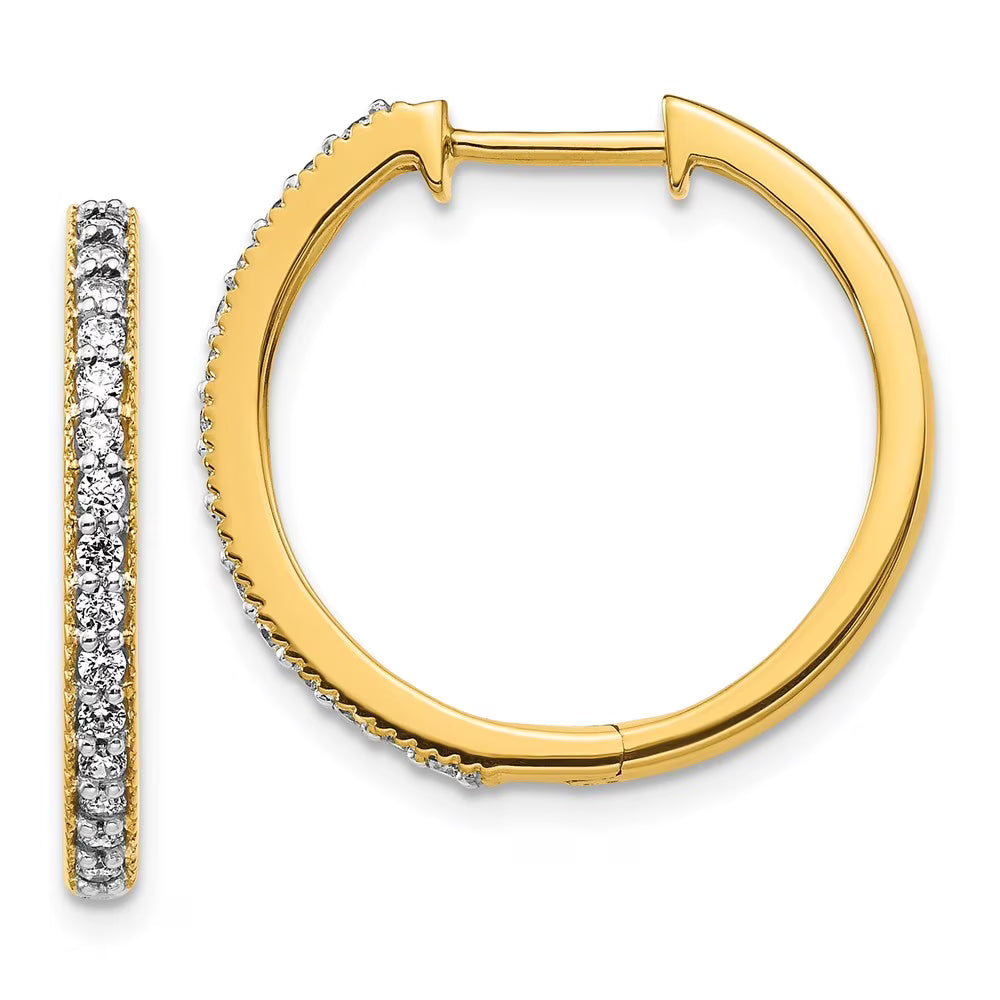 14kt Yellow Gold Diamond Hinged Hoop Earrings X863680