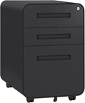 Blue 3 Drawer Locking Metal Rolling File Cabinet T8752
