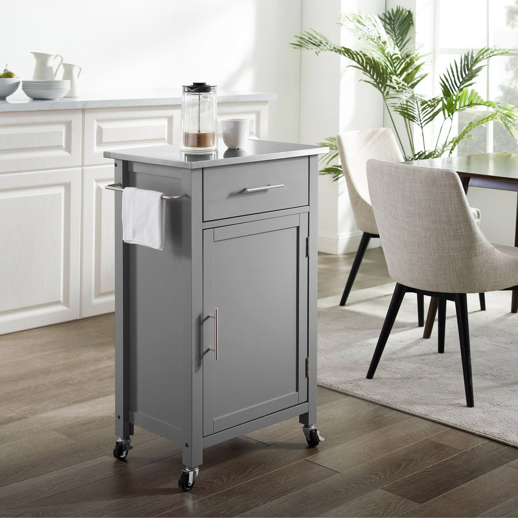 Gray Stainless Steel Top Kitchen Island Cart U5073