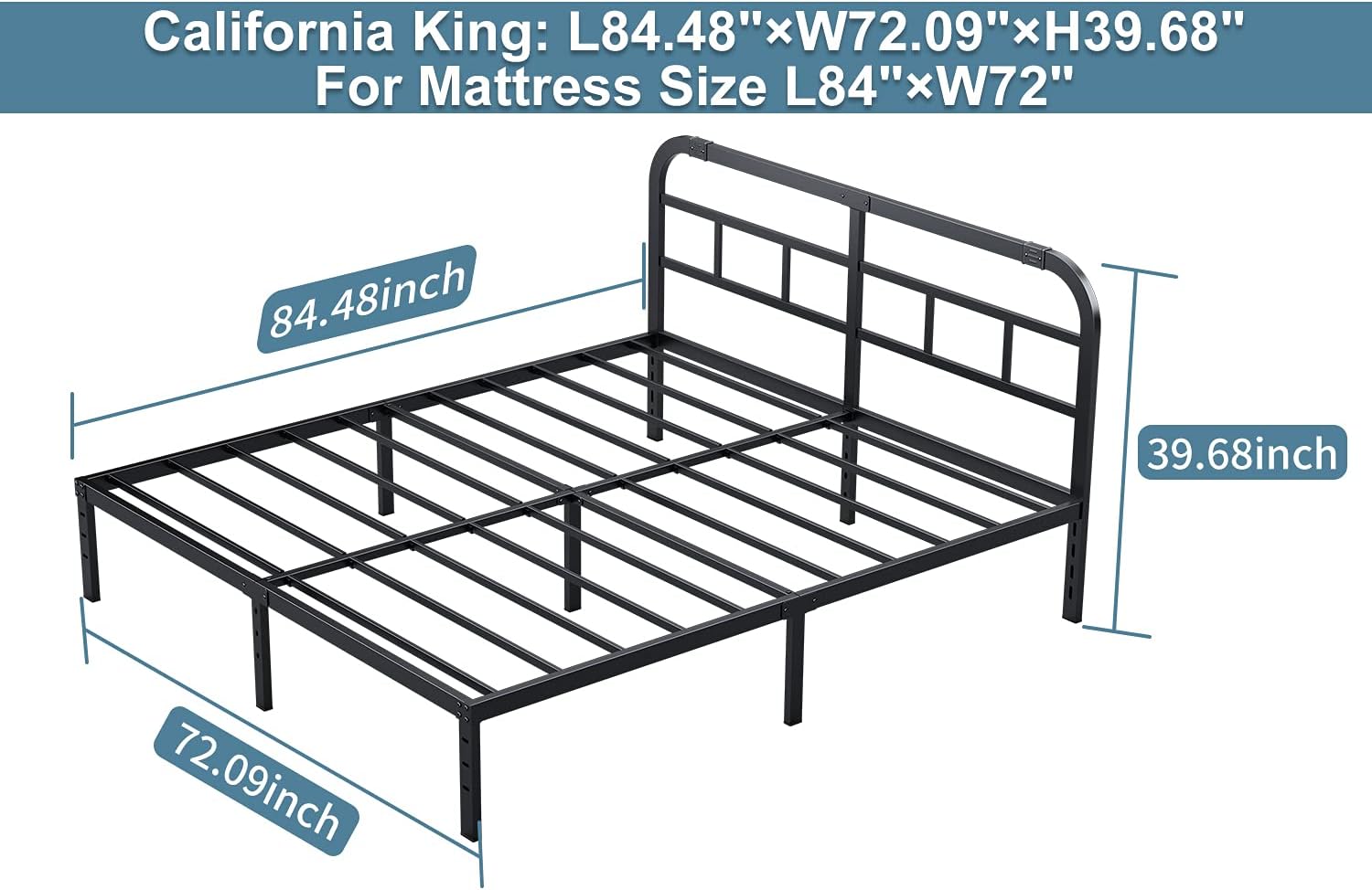 14" Heavy Duty Metal Bed Frame California King Y8138