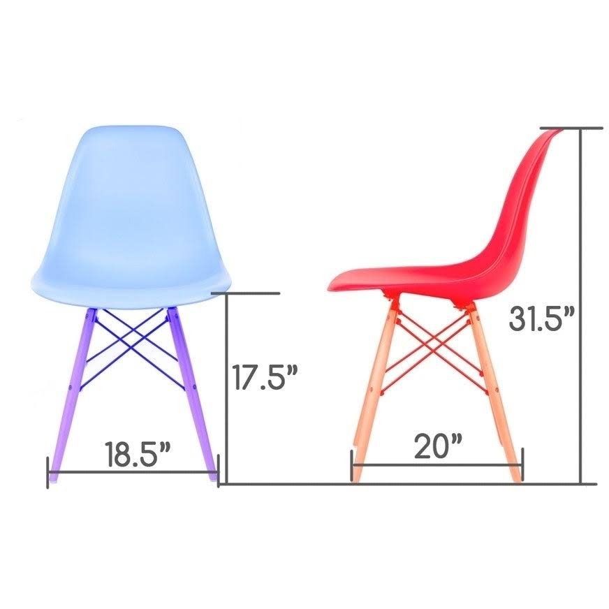 Carbon Gray Mid-Century Modern Dining Accent Side Chair with Black Steel Leg (Set of 2) I499588