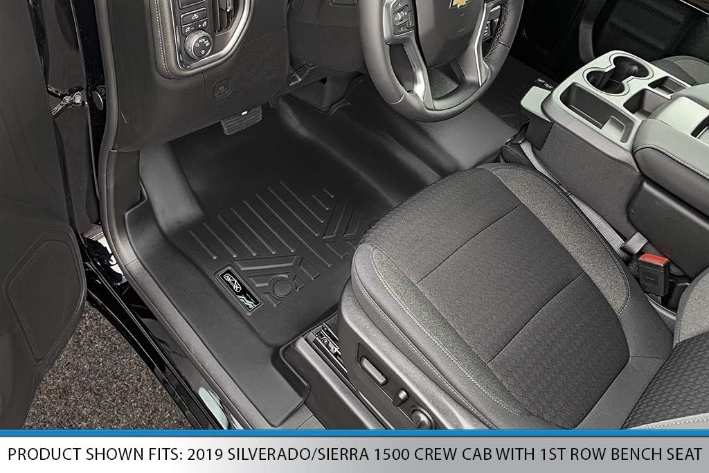 2 Row Black Floor Mat Set for Crew Cab with Bench Seat Y594378
