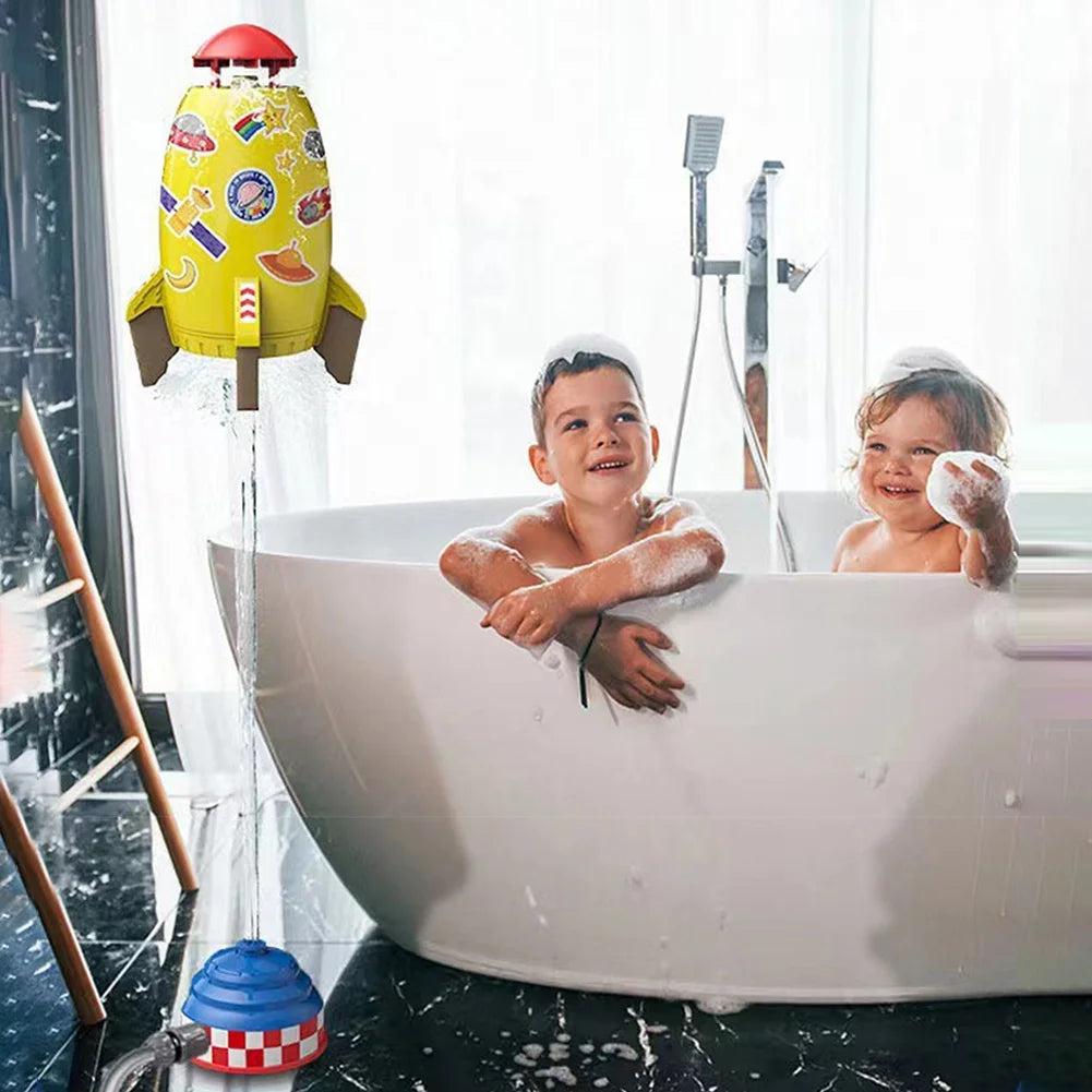 Yellow Plastic Rocket Sprinkler for Kids I2795