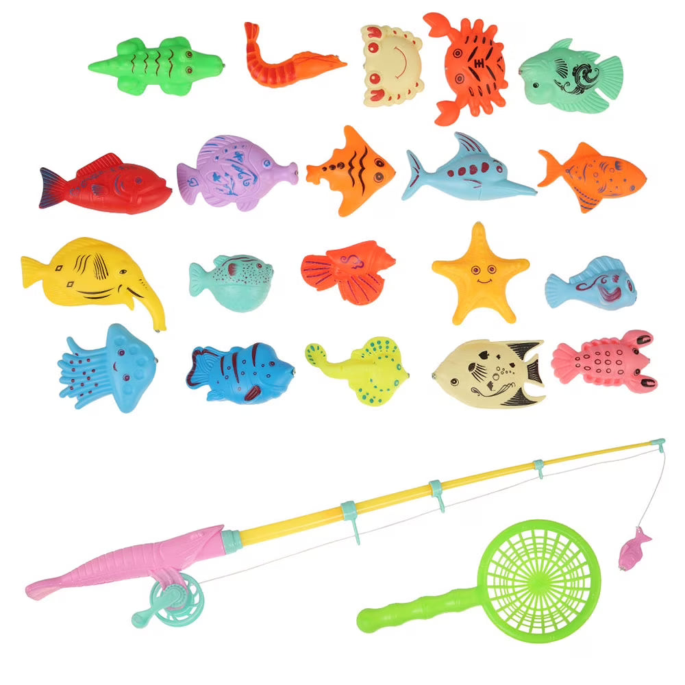 22Pcs Magnetic Fishing Toy Game with Plastic Fishing Rod U642