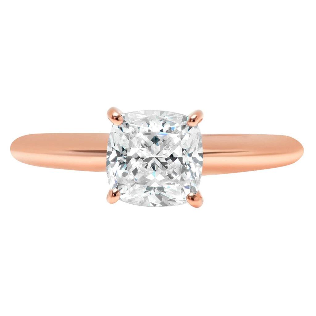 18K Rose Gold Solitaire Engagement Ring size 3.5 W161861